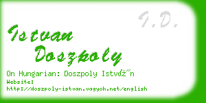 istvan doszpoly business card
